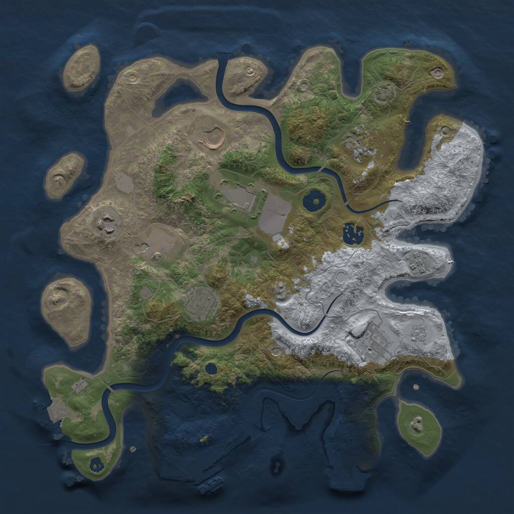 Rust Map: Procedural Map, Size: 3500, Seed: 5546, 15 Monuments