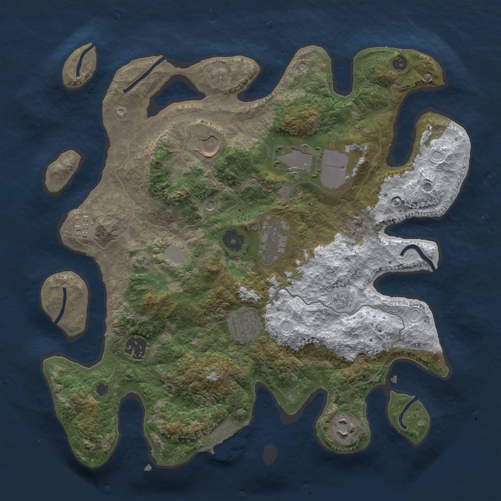 Rust Map: Procedural Map, Size: 3500, Seed: 5546, 15 Monuments