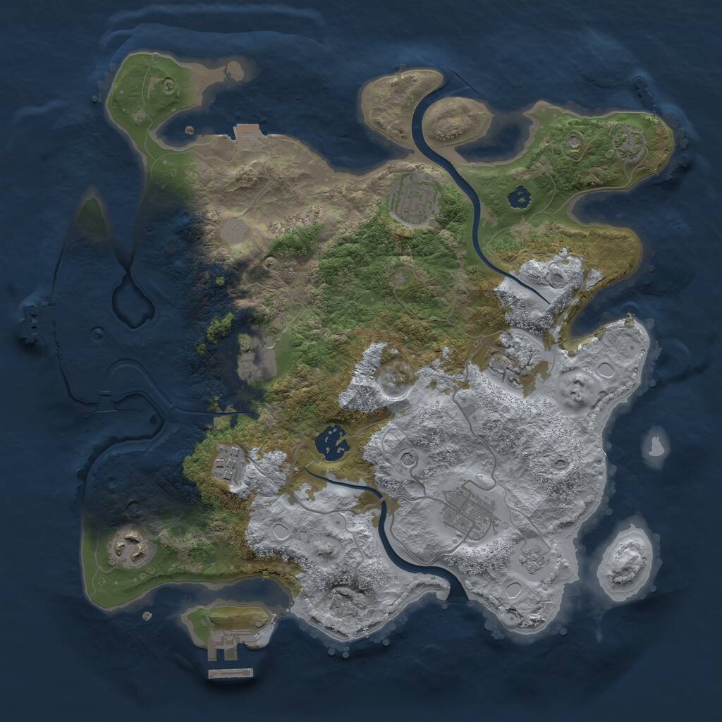 Rust Map: Procedural Map, Size: 3250, Seed: 6085319, 13 Monuments