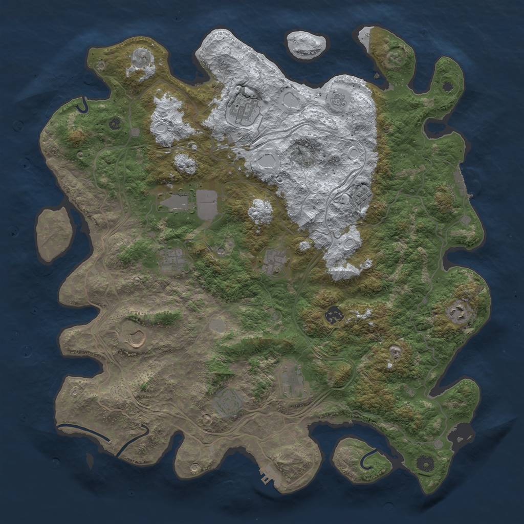 Rust Map: Procedural Map, Size: 4500, Seed: 765372992, 19 Monuments