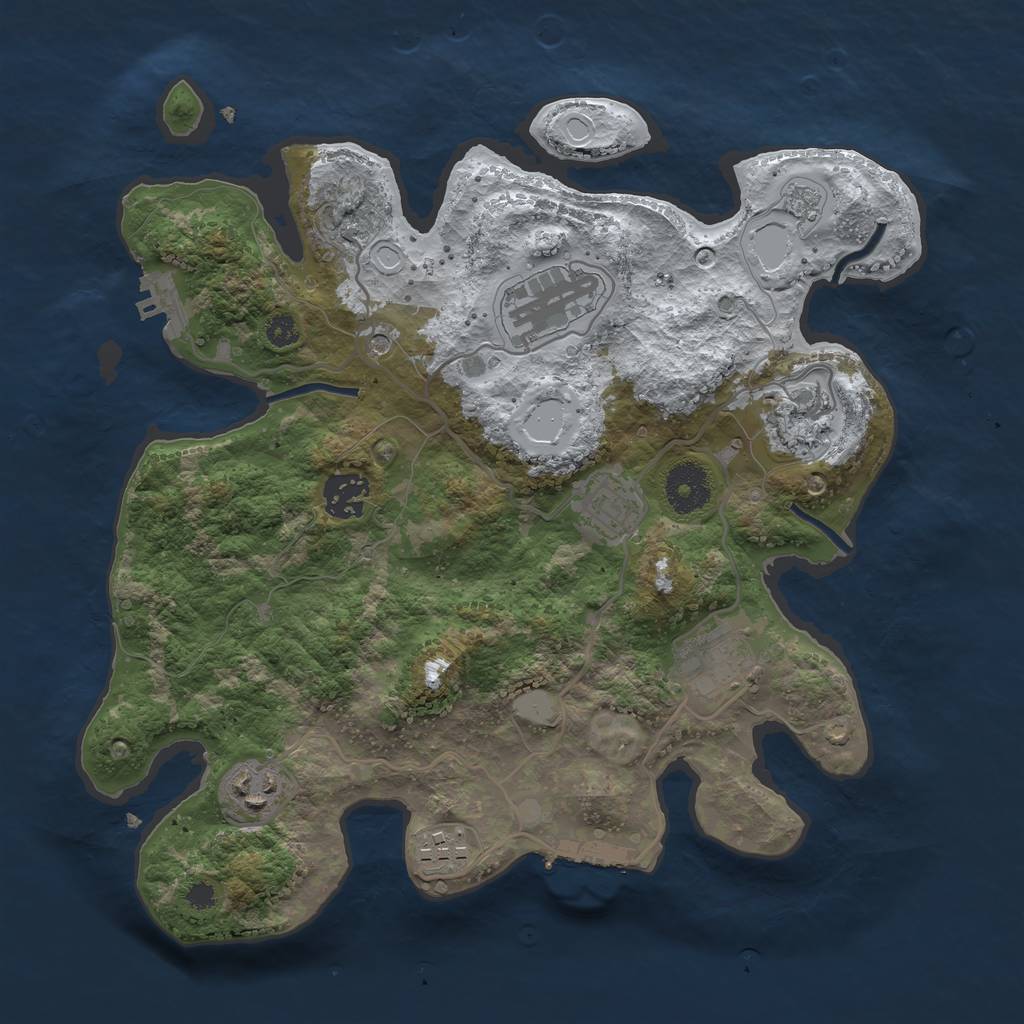 Rust Map: Procedural Map, Size: 3250, Seed: 3344482, 16 Monuments