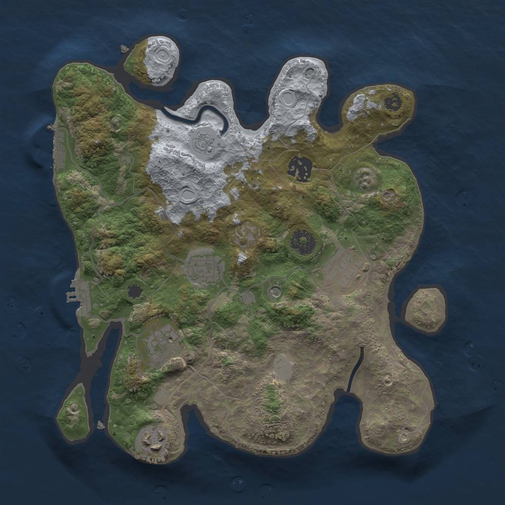 Rust Map: Procedural Map, Size: 3000, Seed: 64495, 14 Monuments