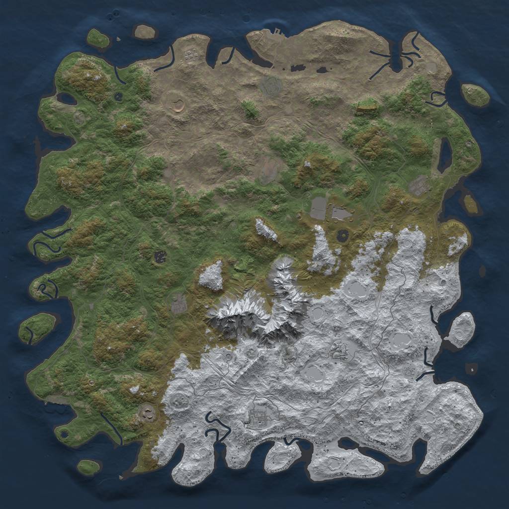 Rust Map: Procedural Map, Size: 6000, Seed: 1234567874, 20 Monuments