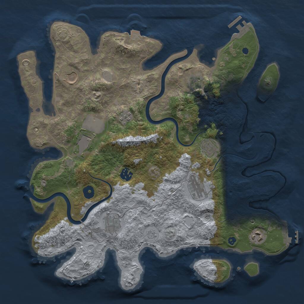 Rust Map: Procedural Map, Size: 3750, Seed: 2000000, 15 Monuments