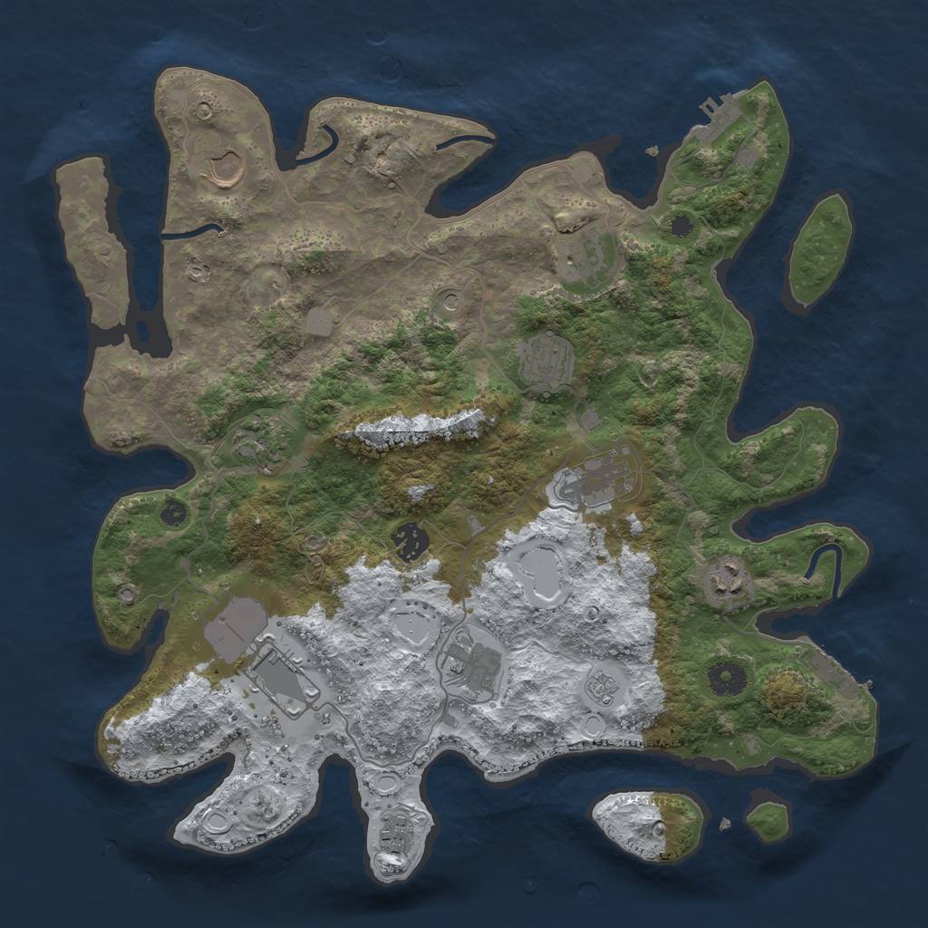 Rust Map: Procedural Map, Size: 3750, Seed: 2000000, 19 Monuments