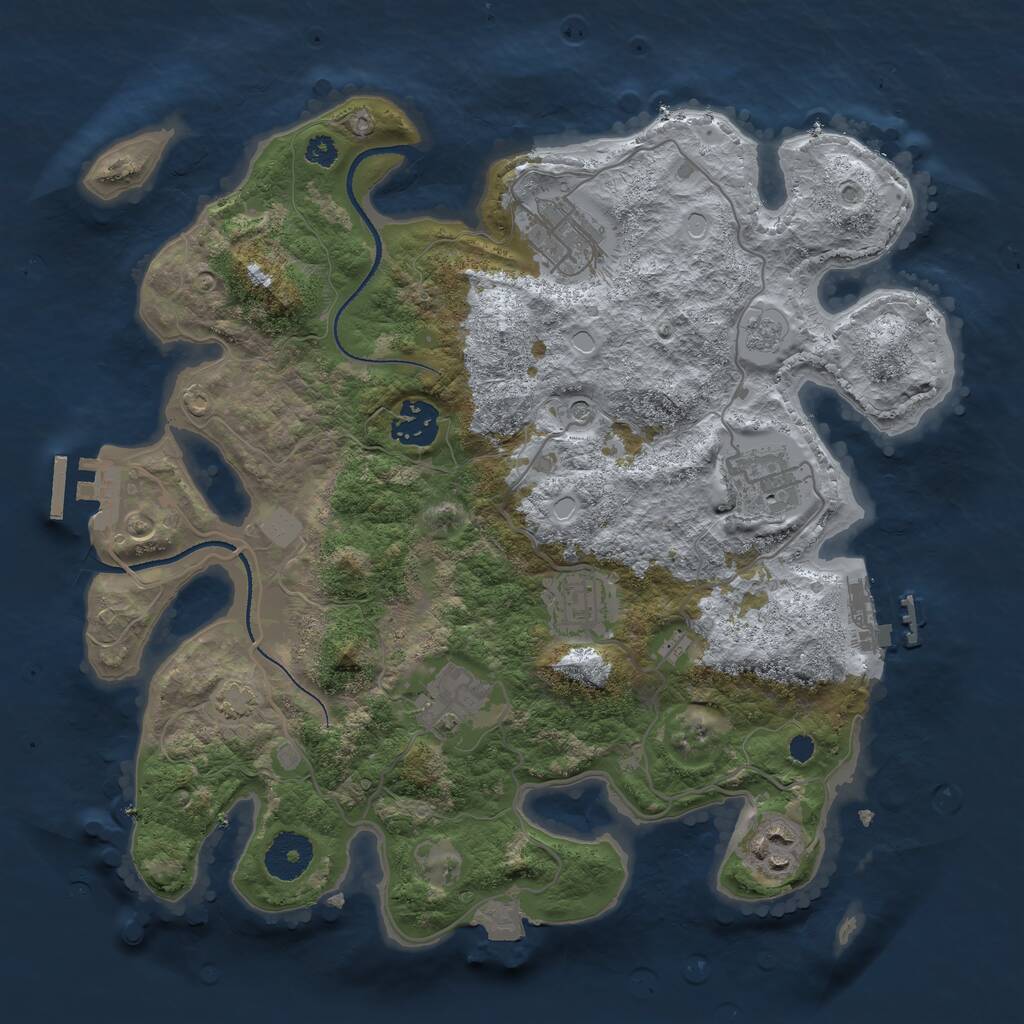 Rust Map: Procedural Map, Size: 3250, Seed: 4767880, 12 Monuments