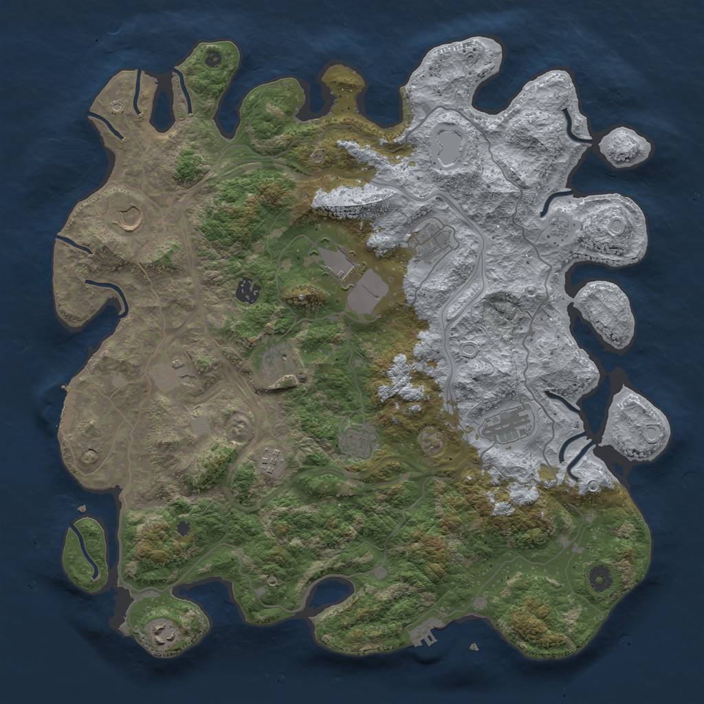 Rust Map: Procedural Map, Size: 4250, Seed: 2060, 18 Monuments