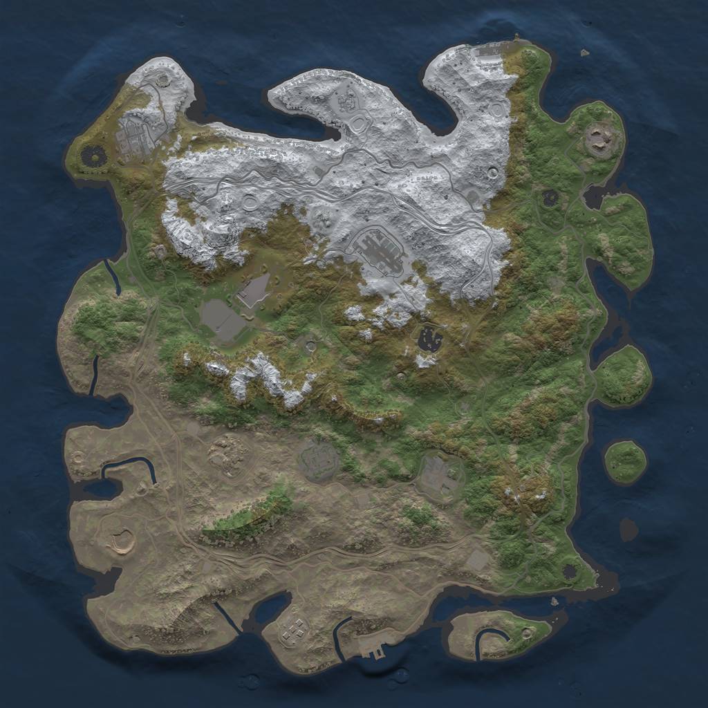 Rust Map: Procedural Map, Size: 4300, Seed: 87654211, 19 Monuments