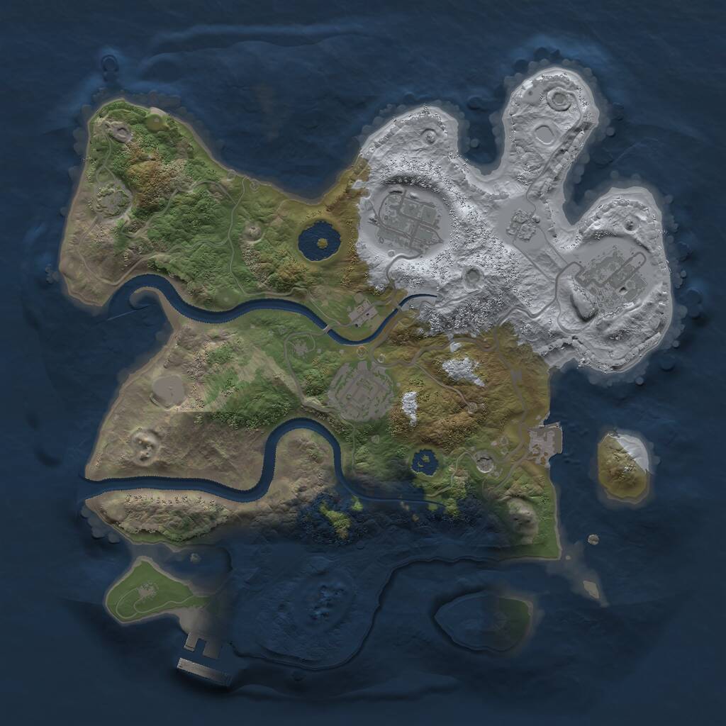 Rust Map: Procedural Map, Size: 2750, Seed: 1790437808, 8 Monuments