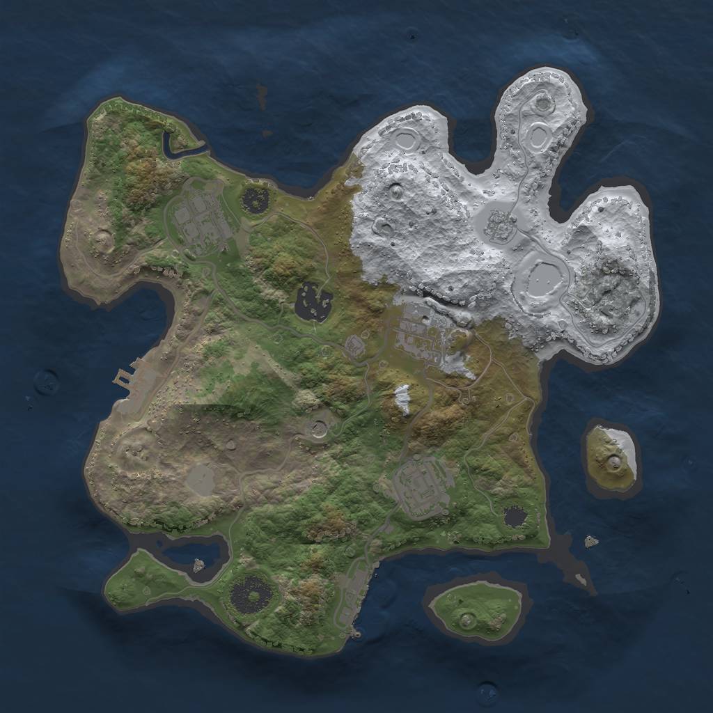 Rust Map: Procedural Map, Size: 2750, Seed: 1790437808, 13 Monuments