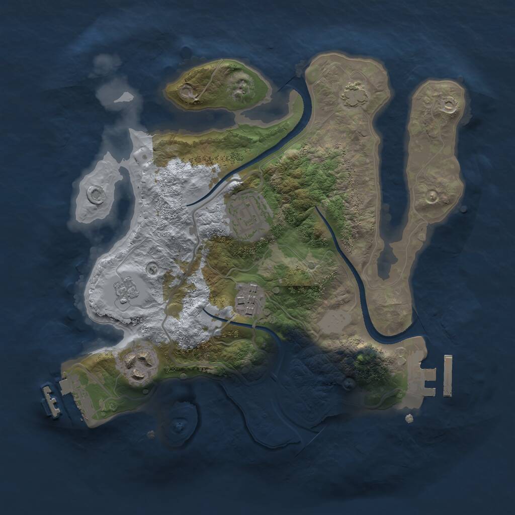 Rust Map: Procedural Map, Size: 2500, Seed: 596496206, 8 Monuments