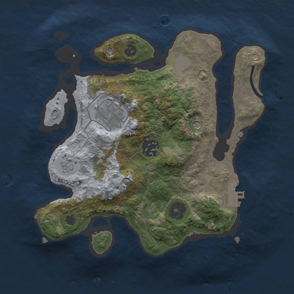 Rust Map: Procedural Map, Size: 2500, Seed: 596496206, 10 Monuments