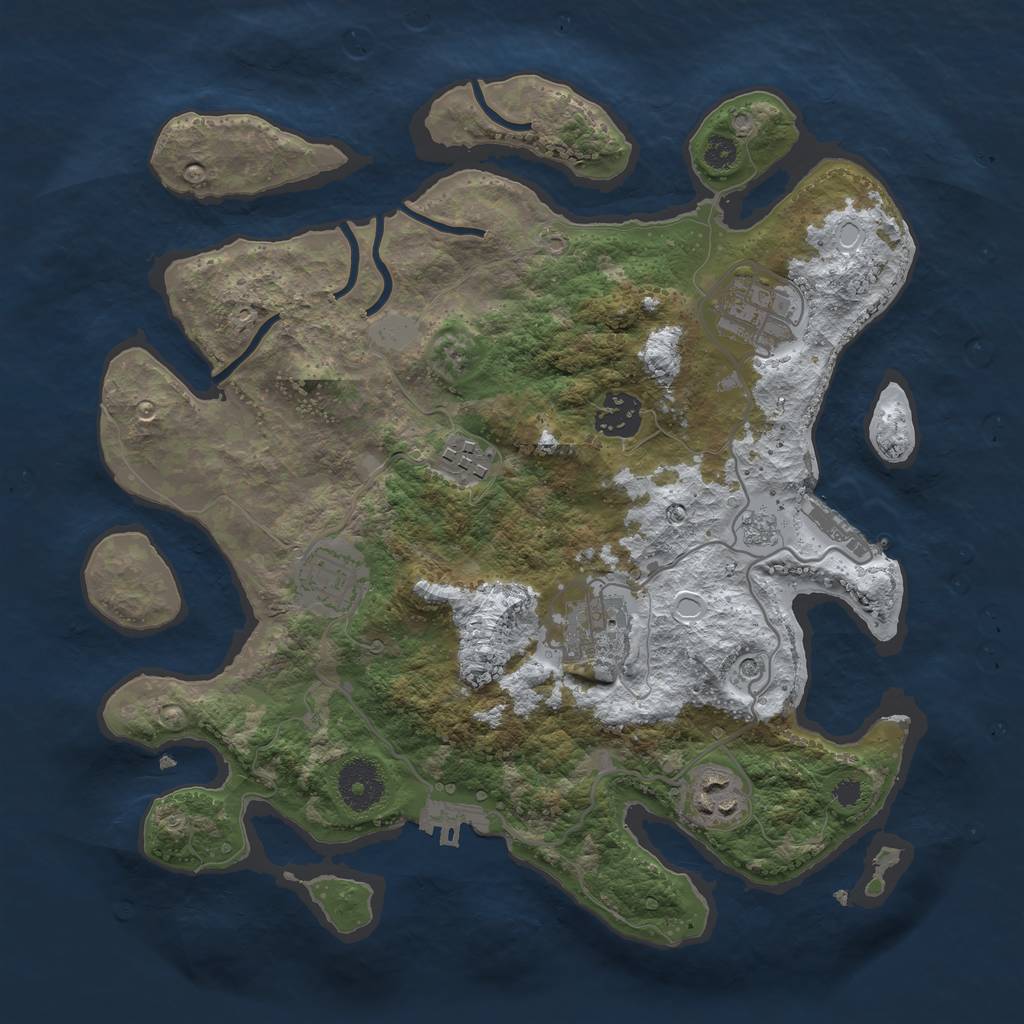 Rust Map: Procedural Map, Size: 3250, Seed: 1238921, 15 Monuments