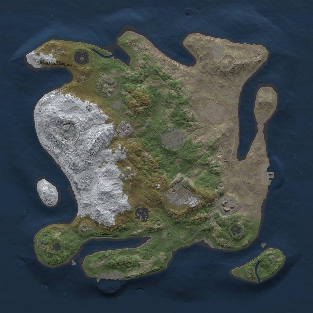 Rust Map: Procedural Map, Size: 3250, Seed: 5857216, 16 Monuments