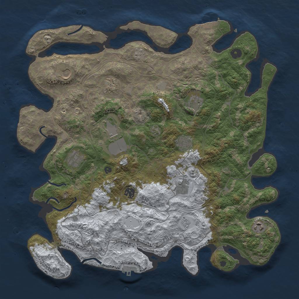 Rust Map: Procedural Map, Size: 4250, Seed: 400702747, 19 Monuments