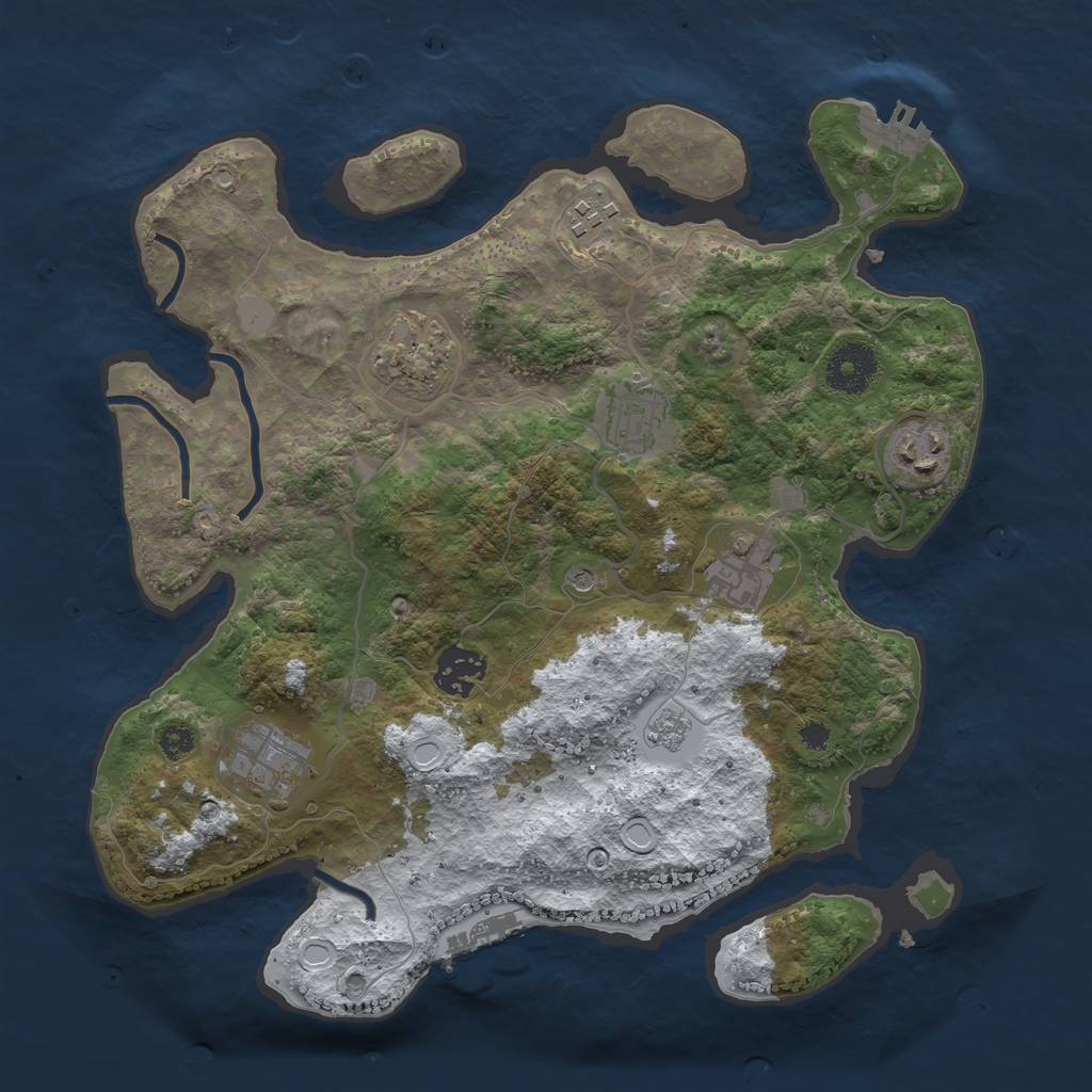 Rust Map: Procedural Map, Size: 3250, Seed: 817330, 16 Monuments