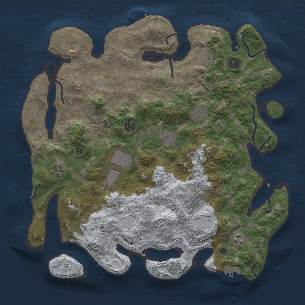 Rust Map: Procedural Map, Size: 4050, Seed: 341210035, 19 Monuments