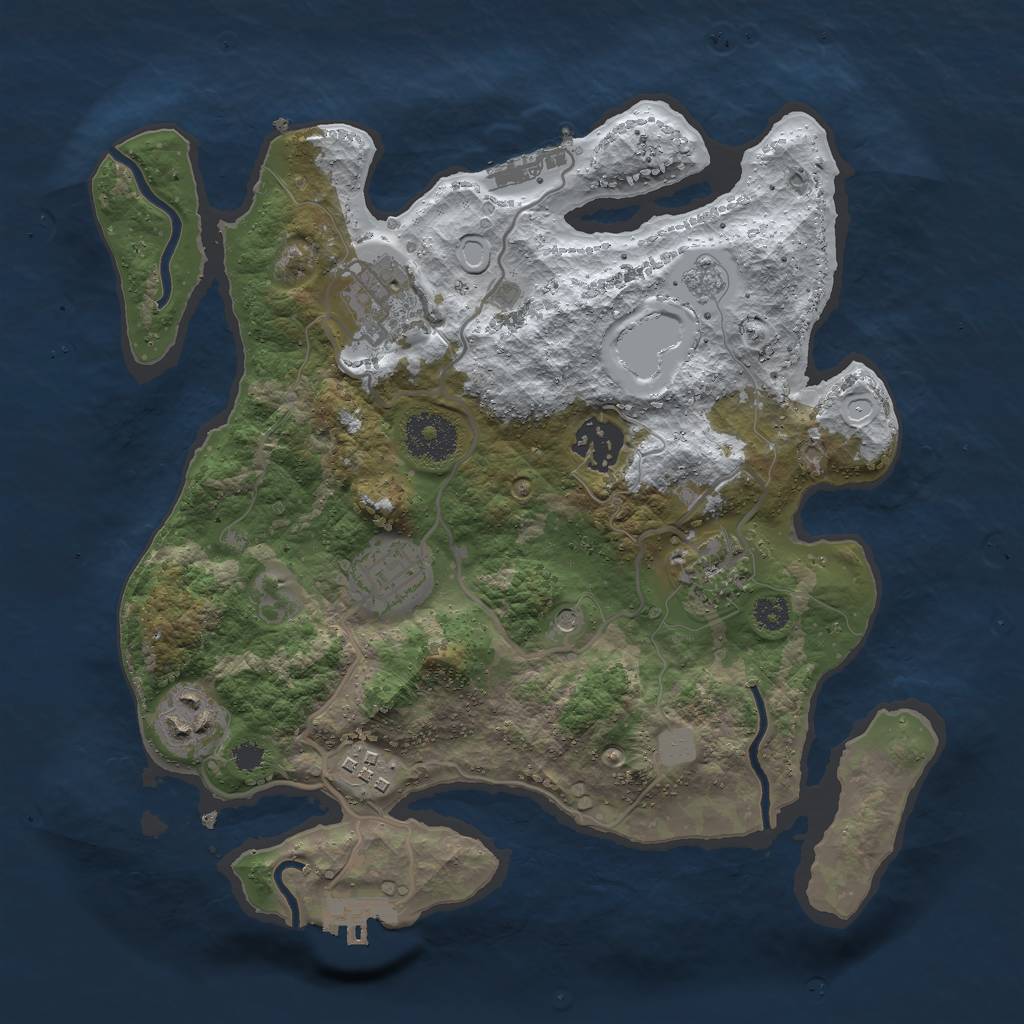 Rust Map: Procedural Map, Size: 3000, Seed: 15221370, 15 Monuments