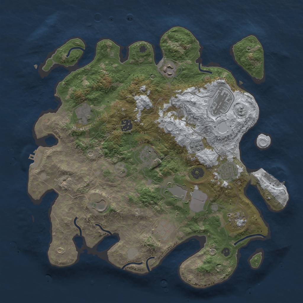 Rust Map: Procedural Map, Size: 3700, Seed: 15852, 19 Monuments