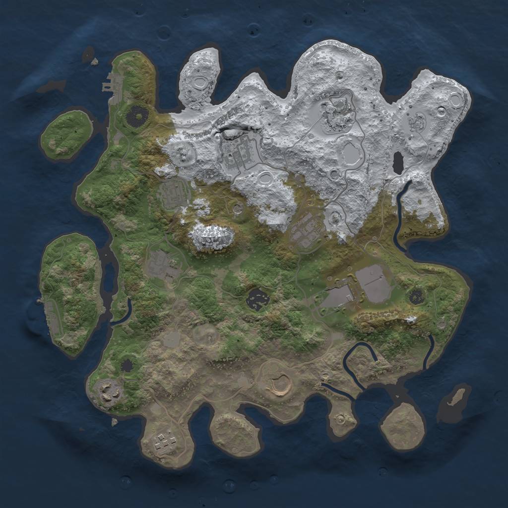 Rust Map: Procedural Map, Size: 3500, Seed: 1145775500, 19 Monuments