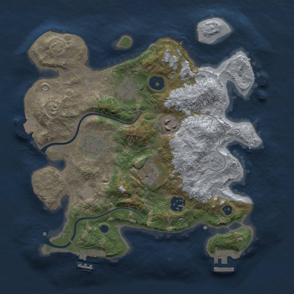 Rust Map: Procedural Map, Size: 3000, Seed: 777835150, 10 Monuments