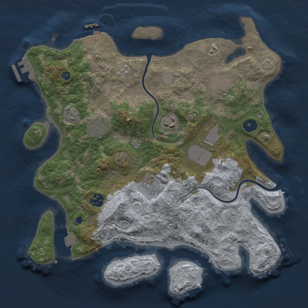Rust Map: Procedural Map, Size: 3500, Seed: 1798789928, 13 Monuments