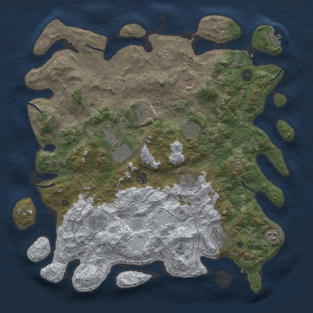 Rust Map: Procedural Map, Size: 4250, Seed: 2068586339, 18 Monuments