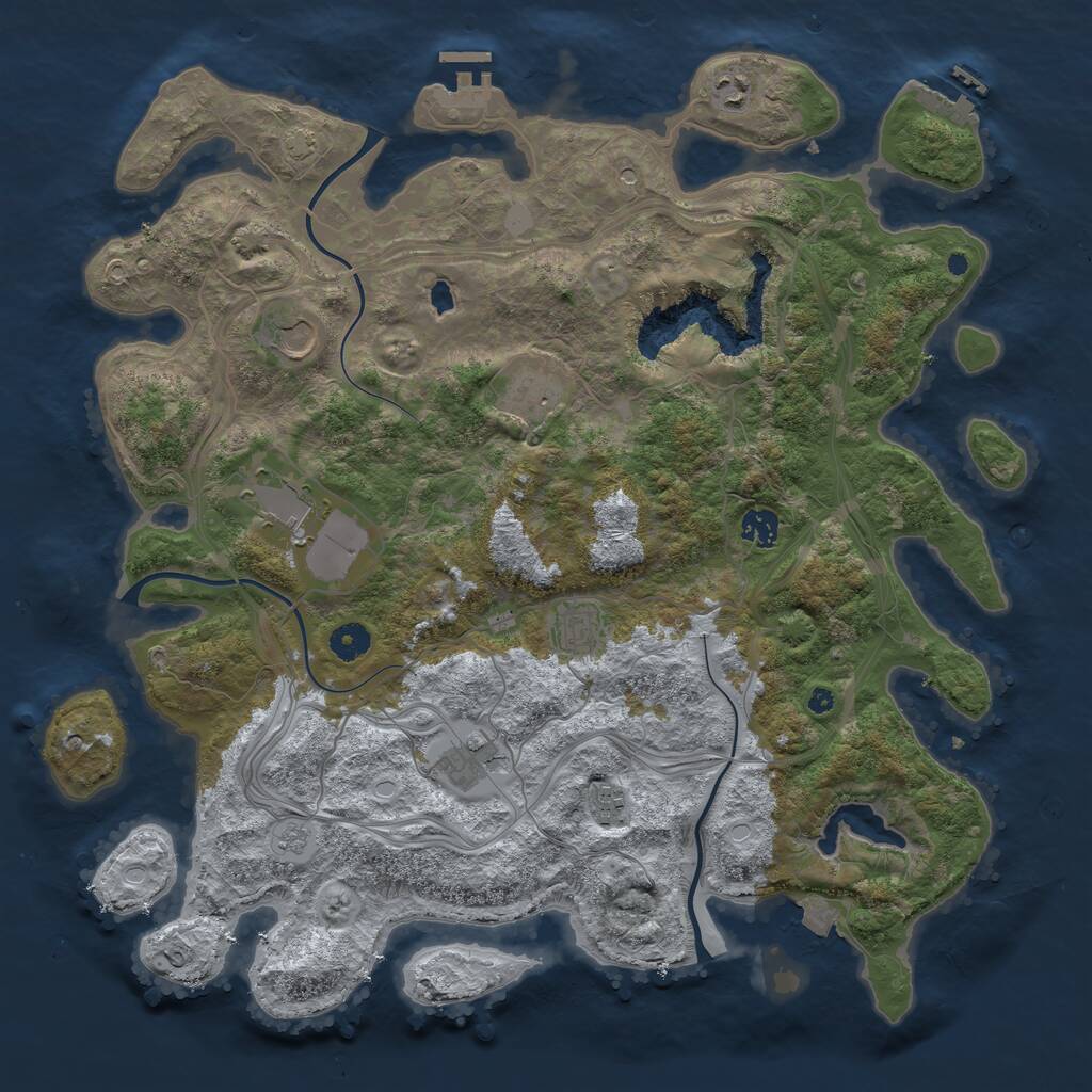 Rust Map: Procedural Map, Size: 4250, Seed: 2068586339, 14 Monuments