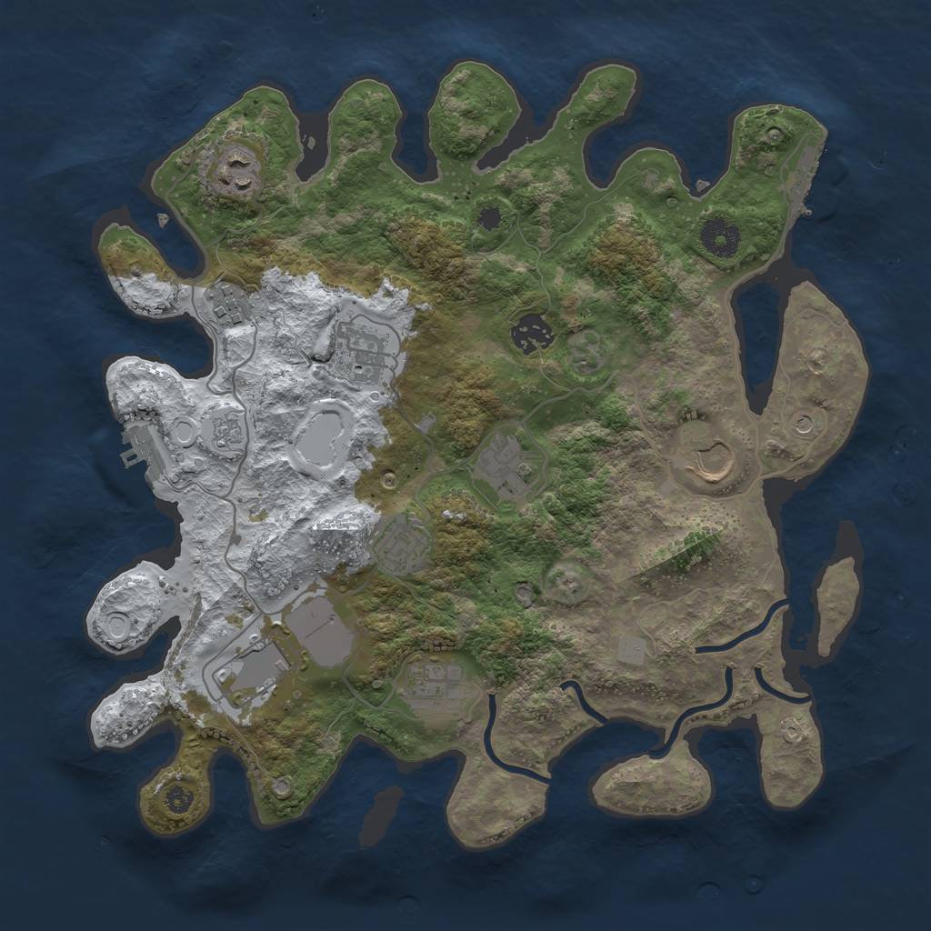 Rust Map: Procedural Map, Size: 3500, Seed: 15131, 18 Monuments