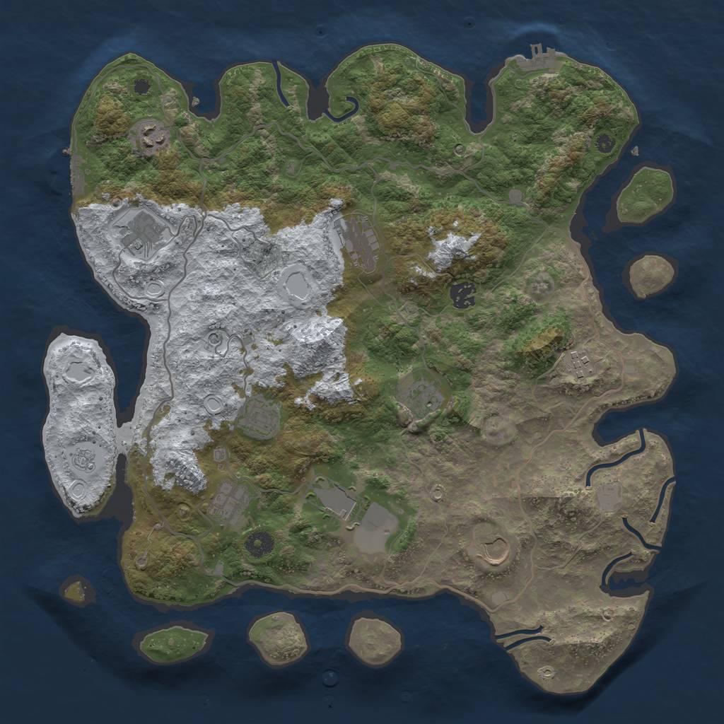 Rust Map: Procedural Map, Size: 4000, Seed: 1559563716, 19 Monuments