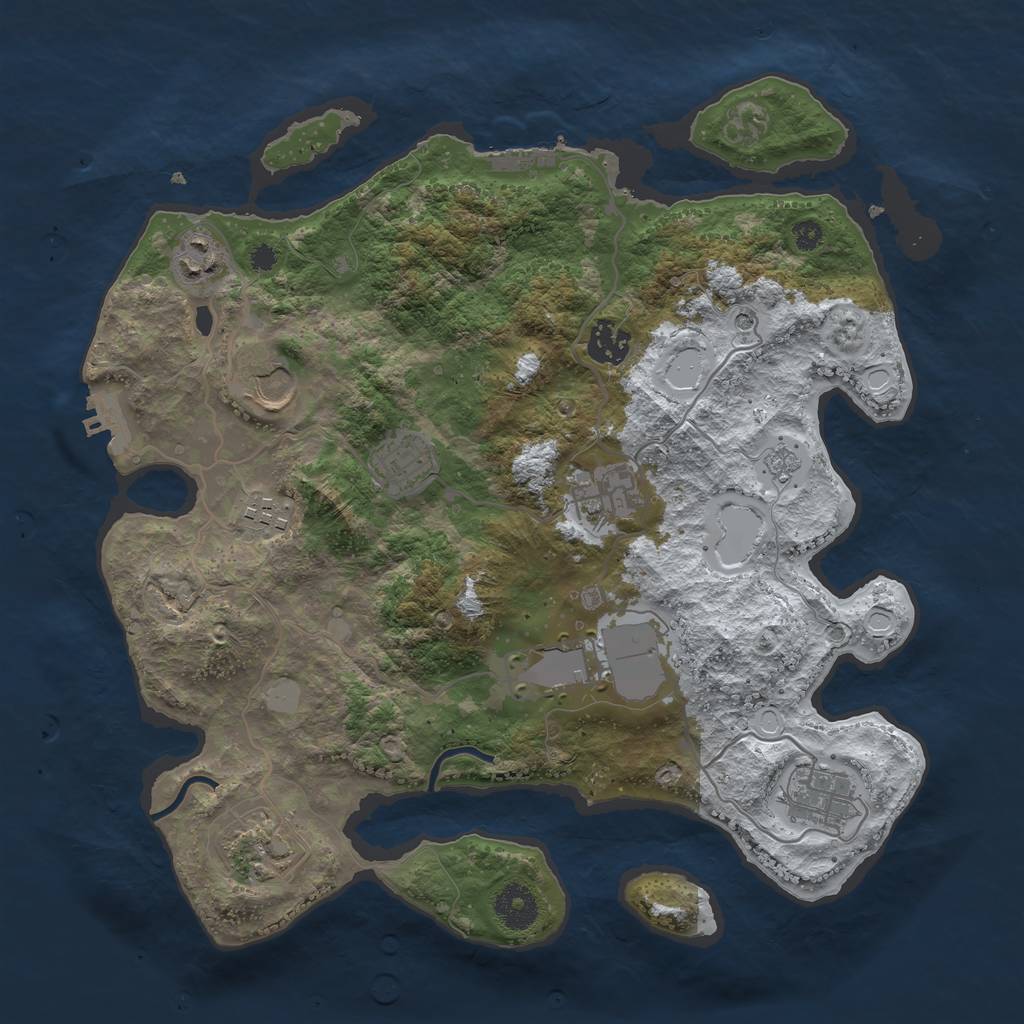 Rust Map: Procedural Map, Size: 3500, Seed: 20414424, 18 Monuments