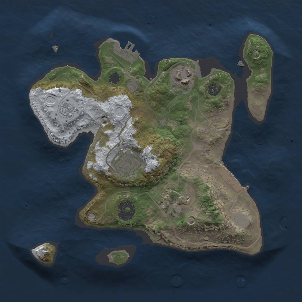 Rust Map: Procedural Map, Size: 2400, Seed: 676347645, 11 Monuments