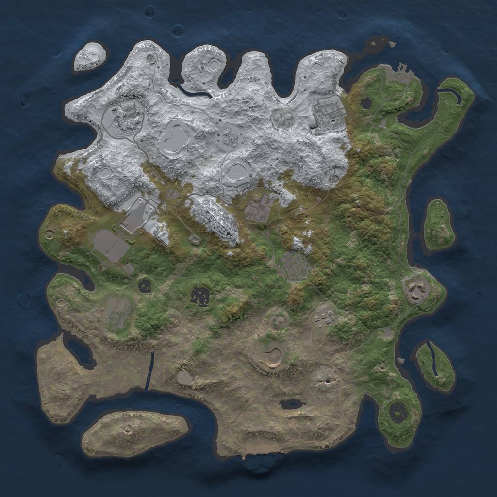 Rust Map: Procedural Map, Size: 3750, Seed: 541541, 19 Monuments