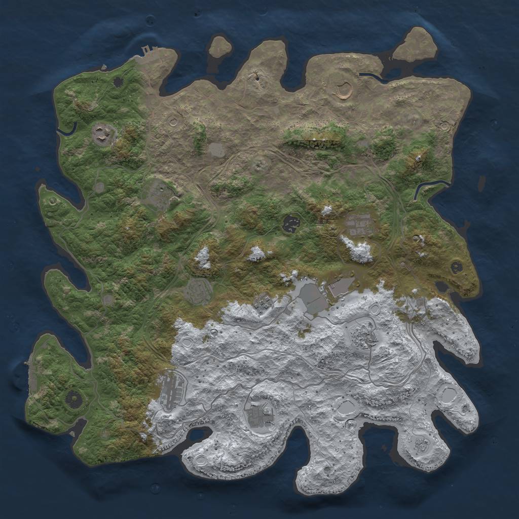 Rust Map: Procedural Map, Size: 4500, Seed: 848867273, 20 Monuments