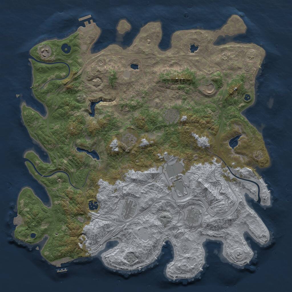 Rust Map: Procedural Map, Size: 4500, Seed: 848867273, 15 Monuments