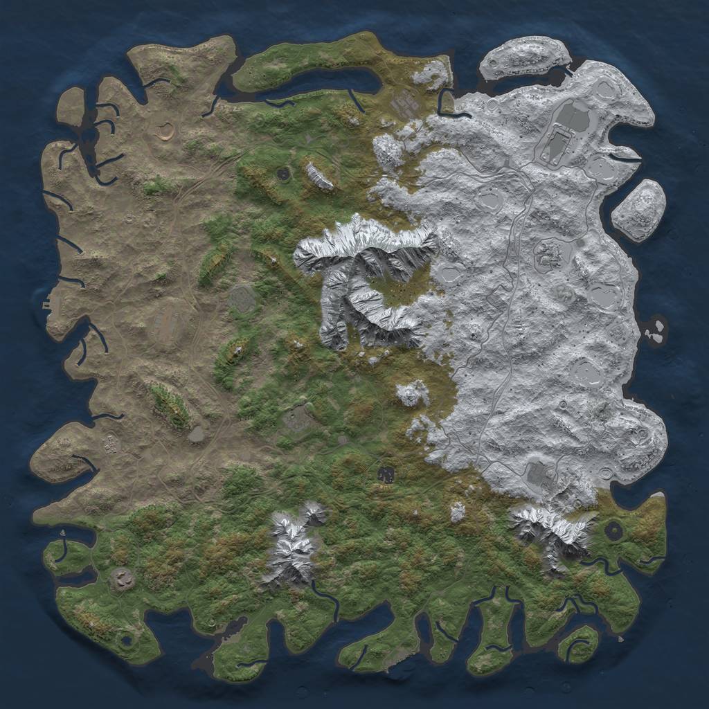 Rust Map: Procedural Map, Size: 6000, Seed: 825619, 20 Monuments