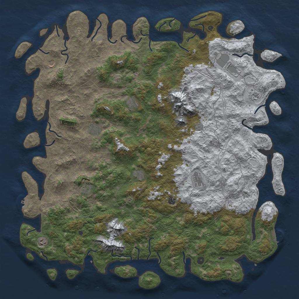 Rust Map: Procedural Map, Size: 6000, Seed: 334069, 20 Monuments