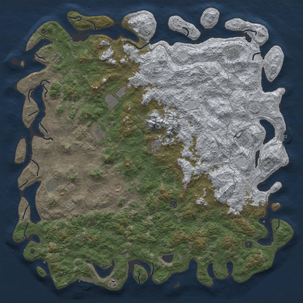 Rust Map: Procedural Map, Size: 6000, Seed: 284226, 20 Monuments