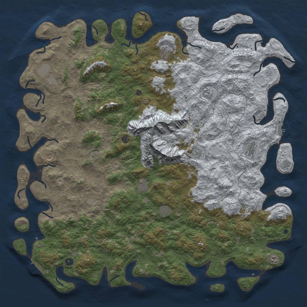 Rust Map: Procedural Map, Size: 6000, Seed: 157675, 20 Monuments