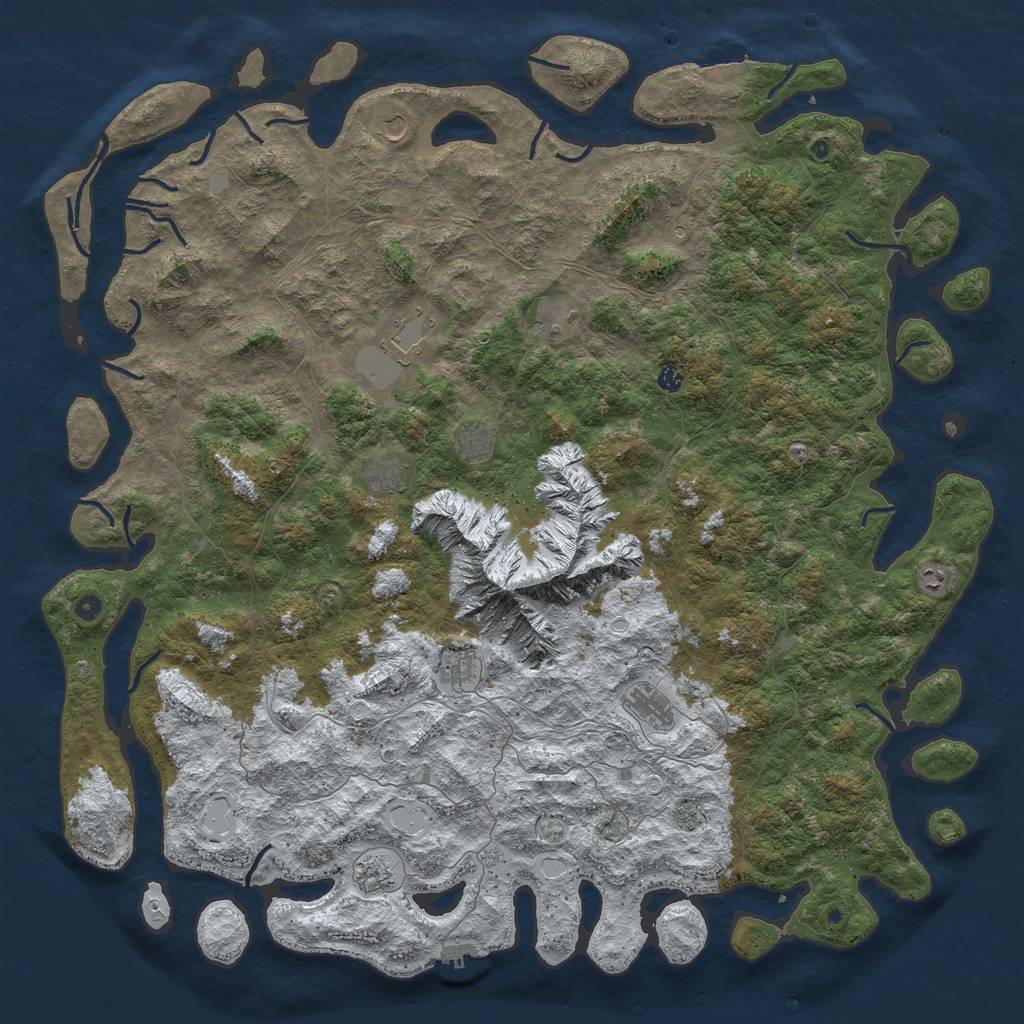 Rust Map: Procedural Map, Size: 6000, Seed: 938564, 20 Monuments