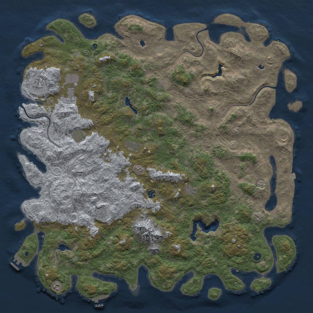 Rust Map: Procedural Map, Size: 6000, Seed: 360876, 17 Monuments