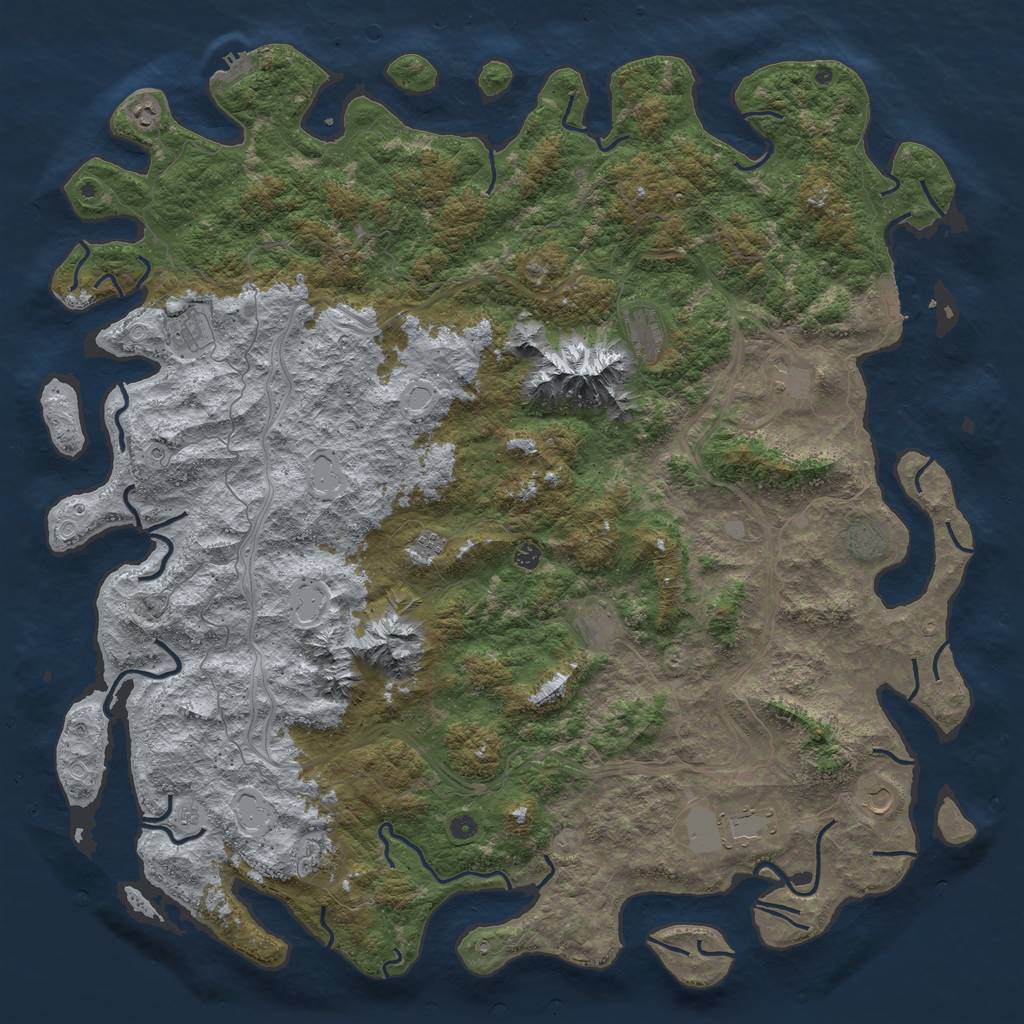 Rust Map: Procedural Map, Size: 6000, Seed: 142354, 20 Monuments