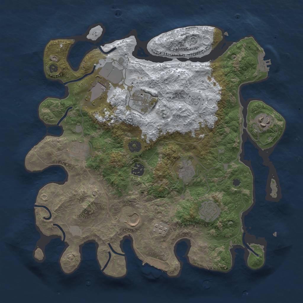 Rust Map: Procedural Map, Size: 3500, Seed: 642288, 18 Monuments