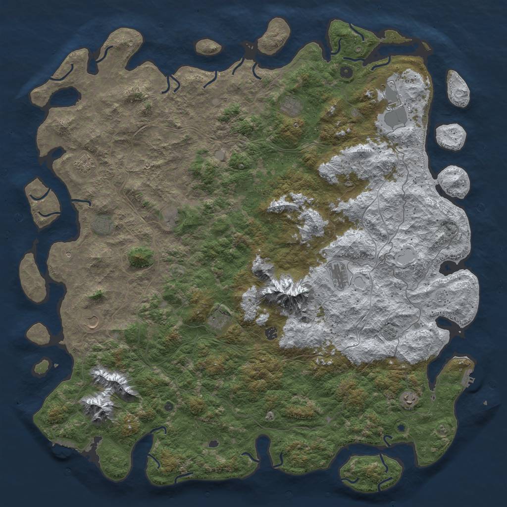 Rust Map: Procedural Map, Size: 6000, Seed: 574570, 20 Monuments