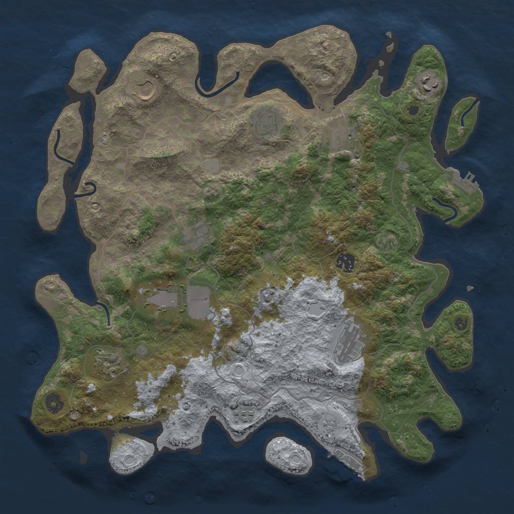 Rust Map: Procedural Map, Size: 4000, Seed: 27158, 19 Monuments