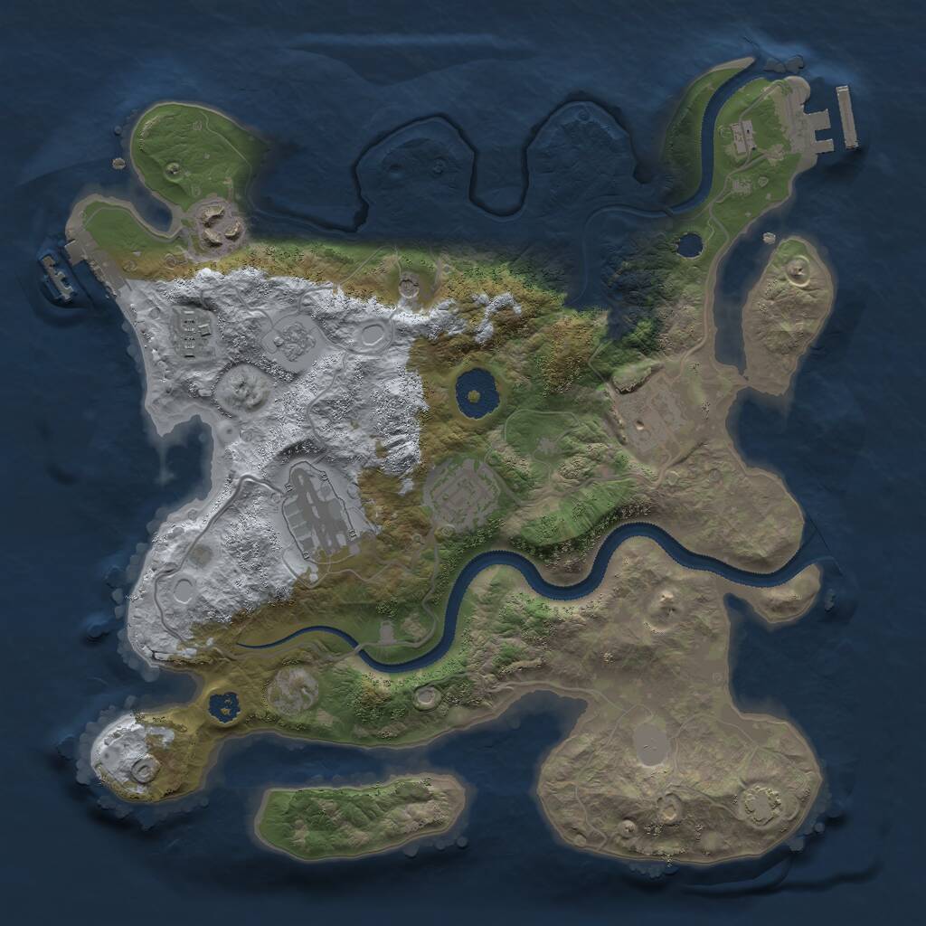 Rust Map: Procedural Map, Size: 3000, Seed: 193240686, 11 Monuments