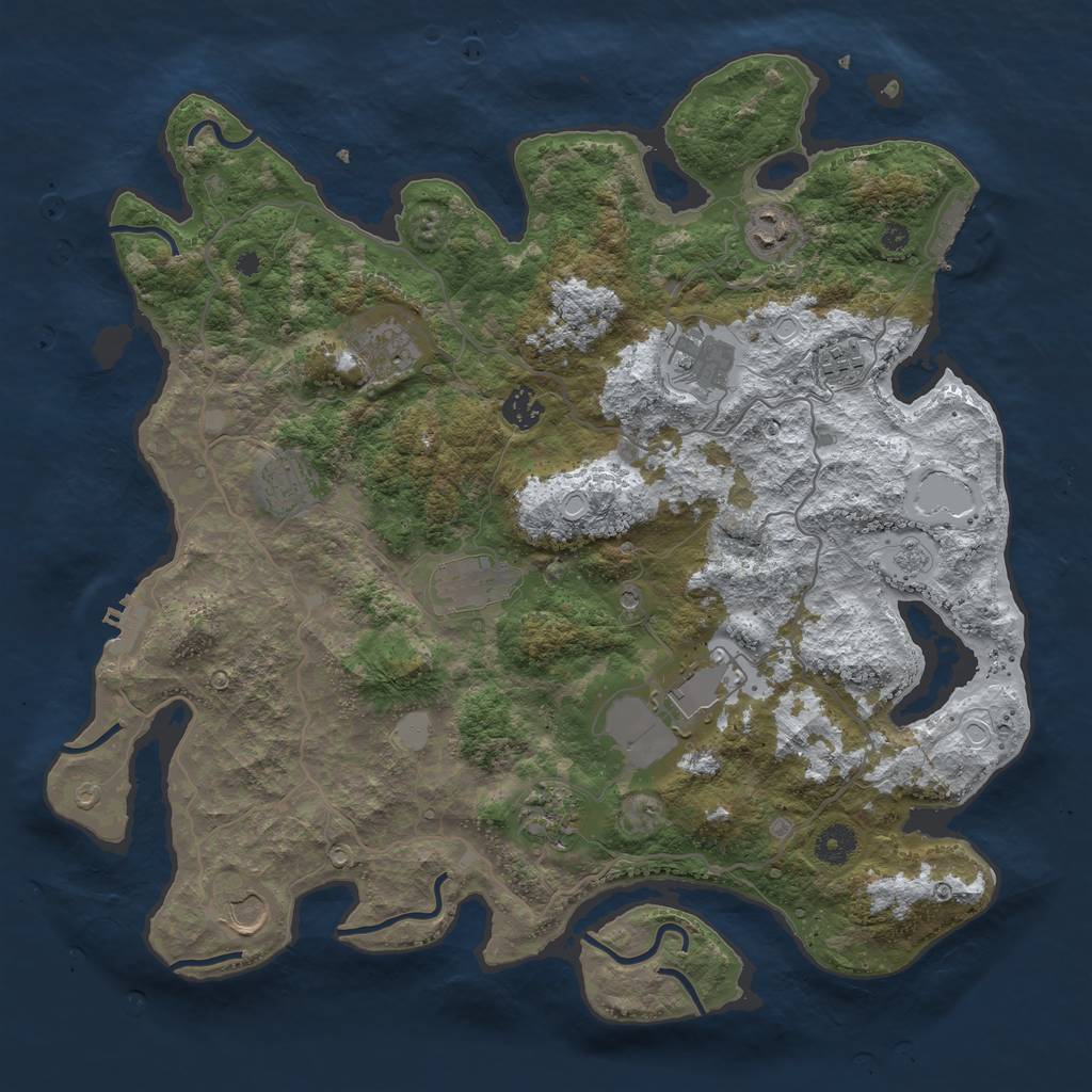 Rust Map: Procedural Map, Size: 4000, Seed: 612219519, 19 Monuments