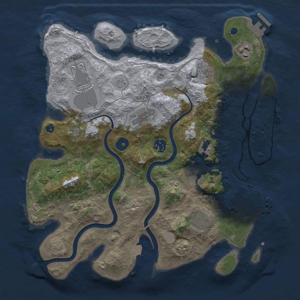 Rust Map: Procedural Map, Size: 3507, Seed: 24888, 14 Monuments