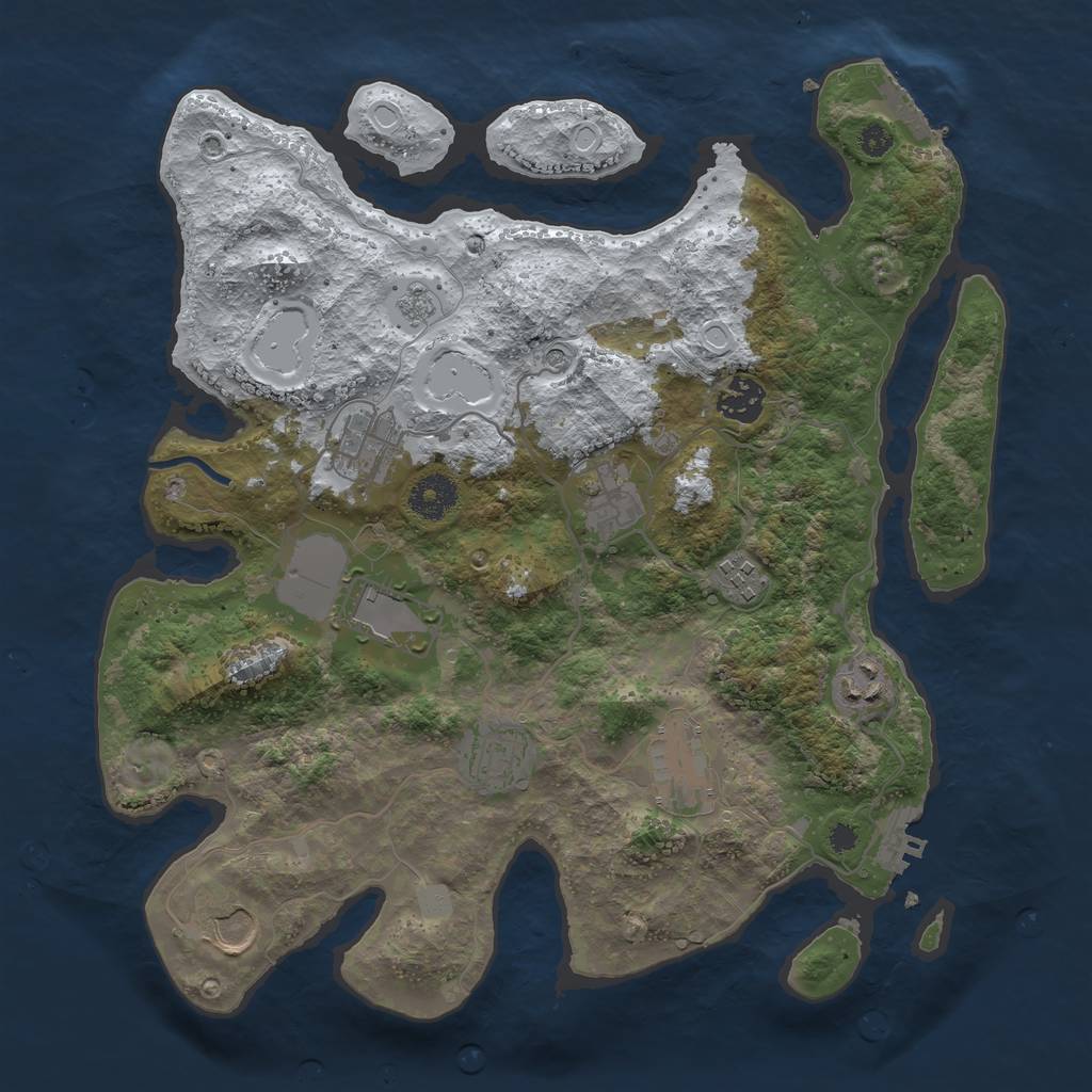 Rust Map: Procedural Map, Size: 3507, Seed: 24888, 18 Monuments