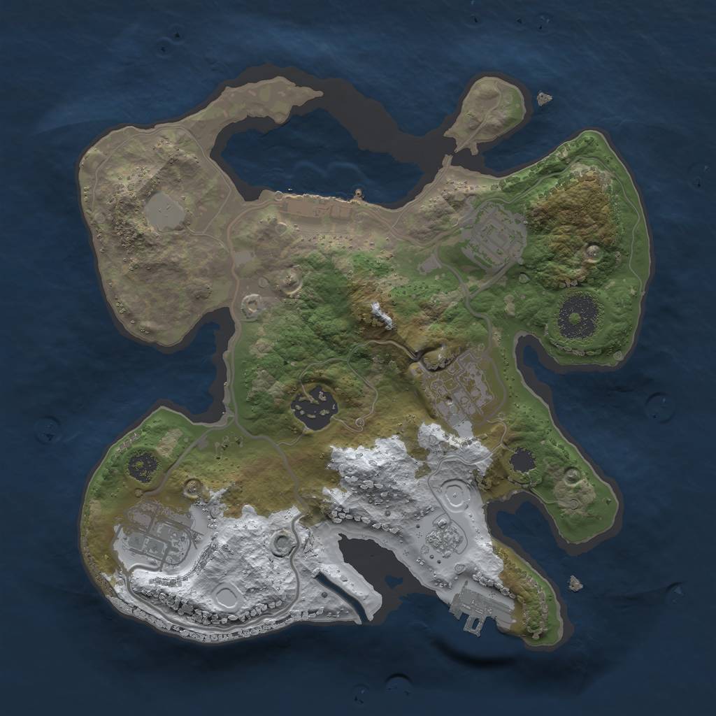 Rust Map: Procedural Map, Size: 2500, Seed: 1619941789, 12 Monuments